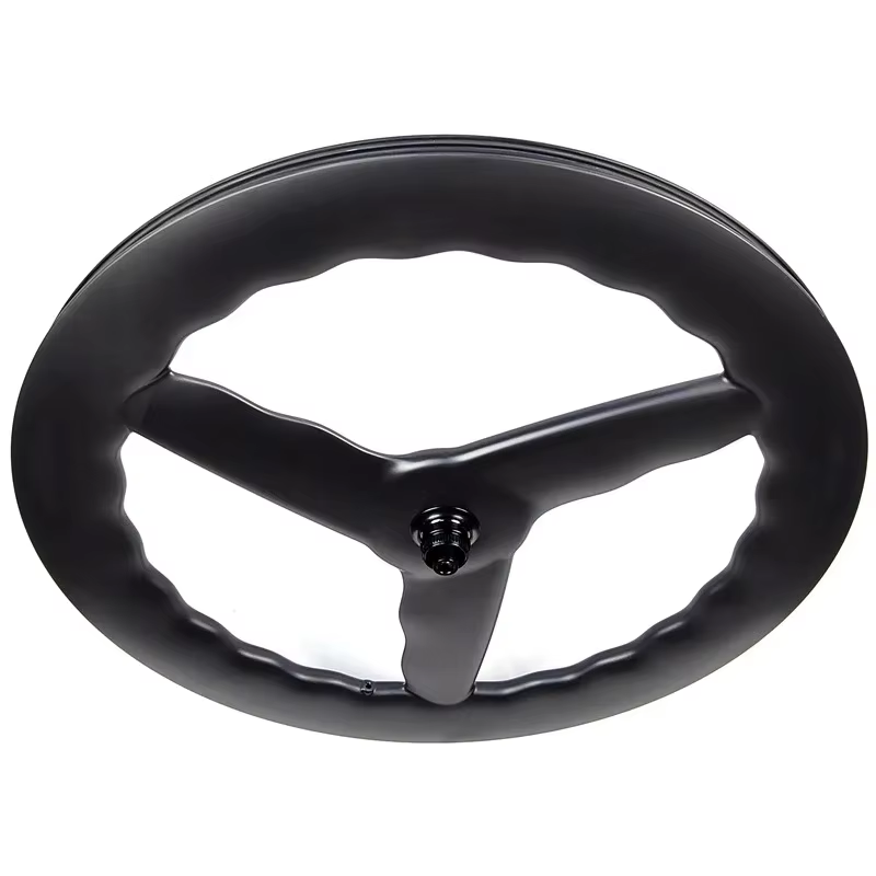 Rear Fixed Gear 700C Road Bike Wheelset 3 Spoke 70mm Depth With Wave Circle Disc Brake System