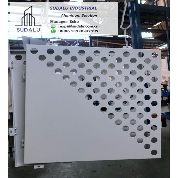 Quality SUDALU White Color Aluminum Curvel Panel Perforated Panel Export Package wholesale