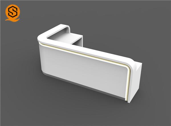 Quality Solid Surface LED Light Office Front Counter , L Shaped Reception Desk With Counter wholesale