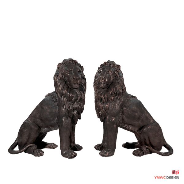 Custom Print Method Life-Size Bronze Lion Sculpture for Large Spaces and Custom Sizes