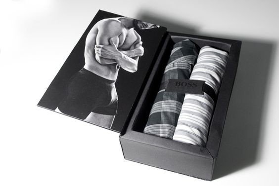 OEM Service Recyclable Custom logo paper box mens underwear packaging box