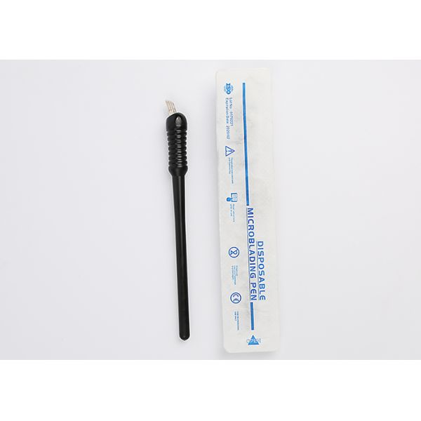 Black Big Head Sketch Disposable Microblading Pen #16 Pins Blade