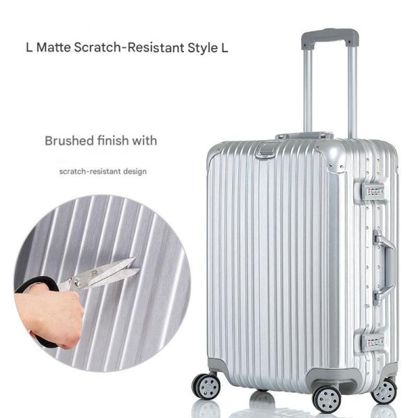 801 All-Aluminum Magnesium Alloy Suitcase with TSA Customs Lock and Scratch