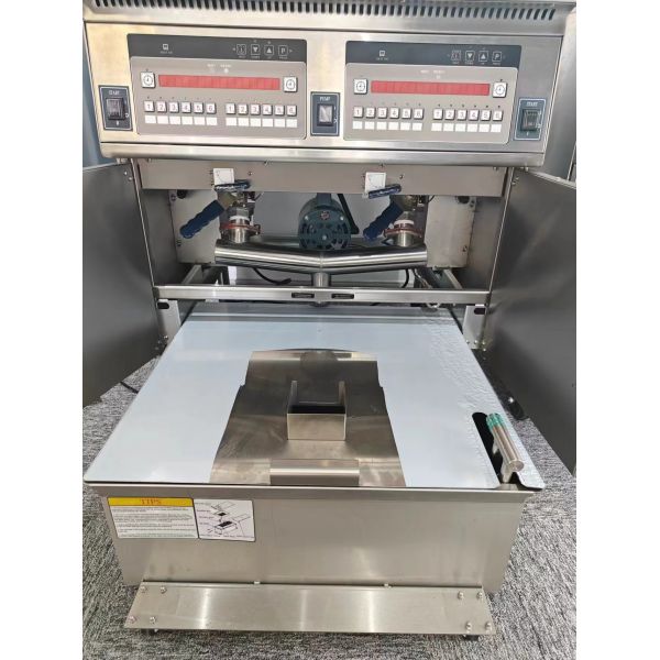 Auto Lift Electric Double Pots 28KW Chips Open Fryer With Oil Filter System