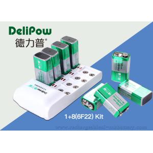 9V Rechargeable Battery Charger , 8 6F22 350mAh Rechargeable 9v Batteries