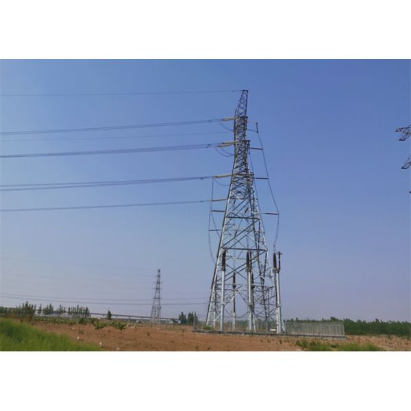 Quality Double Circut Transmission Line Tower , Durable Angle Steel Transmission Tower wholesale