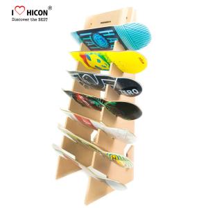 Custom Logo Wooden Display Racks Floor Skateboard Rack Display For Retail Store
