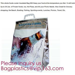 Aluminum Foil Insulated Cooler Bags Waterproof Folding Thermal Lunch Bag,Zip