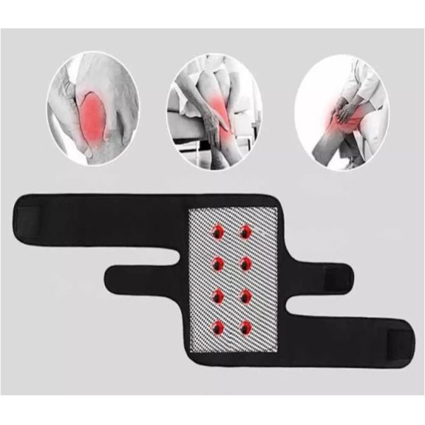 Neoprene Tourmaline Heated Knee Pads Magnetic Knee Support Brace Black Color