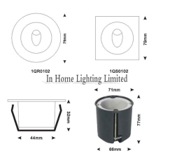 3w Recessed LED Wall Light for stair ip65 waterproof led step light