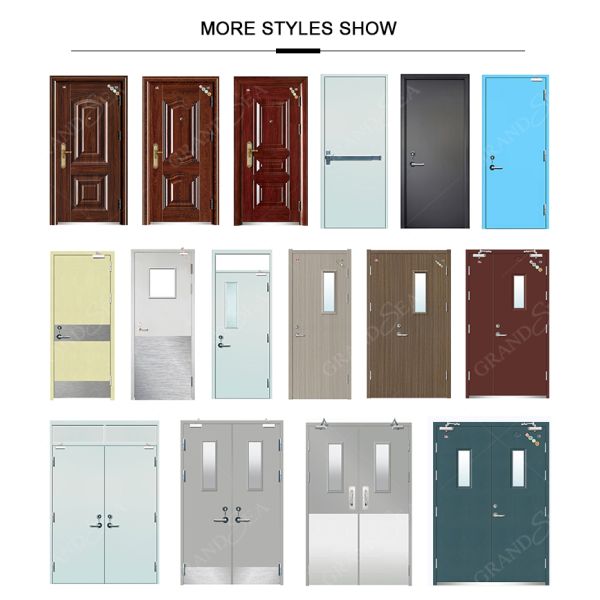 Turkey Flat Design Sound-Proof Metal Iron Front Entry Door Security Main Fire Doors Homes Entrance With Door Handle