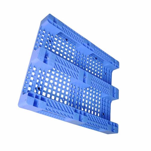 Quality HDPE Blue Rackable Plastic Pallets Durable Solid Flat Racking 1200x1000mm wholesale