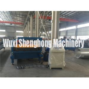 Blue Color High Strength Metal Deck Roll Forming Machine Big Wave Length