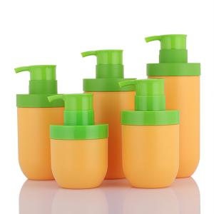 Cheap Wholesale greem and orange unique airless 50ml cosmetics empty face lotion bottle for sale
