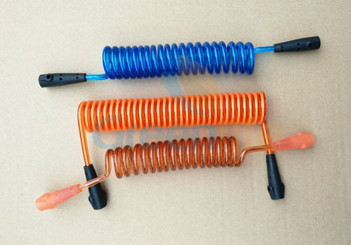 Extendable Double Plastic Spiral Coiled Fall Protection Safety Harness Using