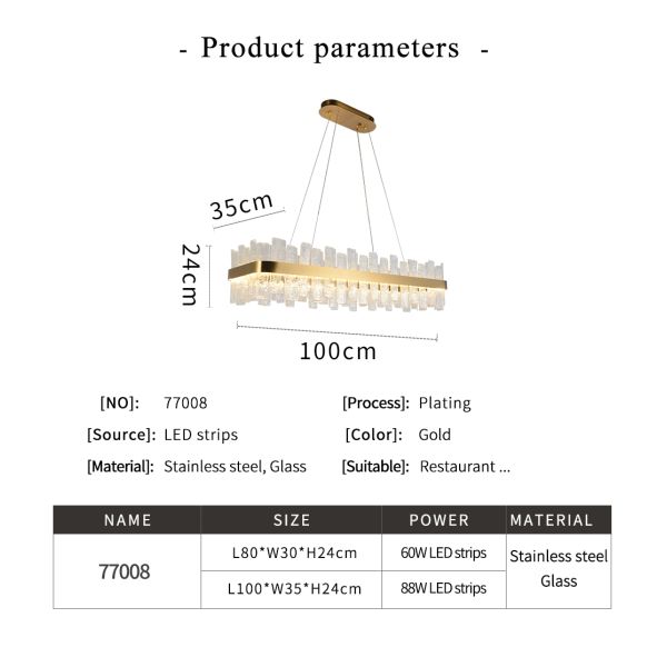 Led chandelier Living room chandeliers rectangular Kitchen fixture frosted matte glass entryway chandelier(WH-CY-195)