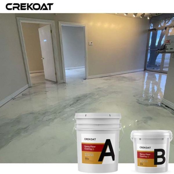 Quality White Marble Metallic Epoxy Floor Coating High Gloss Odorless Self Leveling wholesale