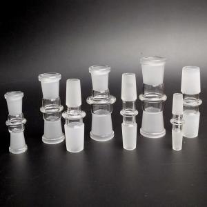 China Drop Down Glass Bong Adapt / Water Pipe Adaptor Male To Male / Male To Female 10mm 14mm on sale