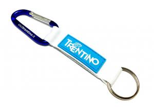 Cheap Carabiner Key Ring White Lanyard Sewing Rubber PVC Logo Keychain for sale