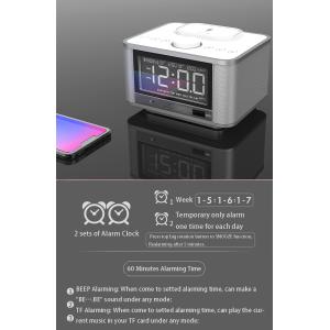 QI Charging 5W Bluetooth 4.2 Alarm Clock Speaker dock