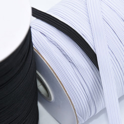 Wholesale flat elastic 6mm bundle packing elastic band/White and black color