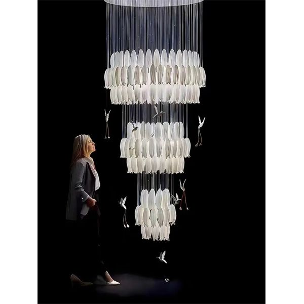 Crystal Glass Luxury Staircase Chandelier Lighting Solution