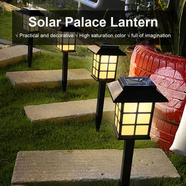 2700K 3 Colors Auto On Solar Lantern Path Lights ABS Solar Walkway Lamps