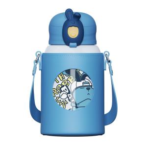 480ml Insulated Drinking Kids Water Bottles Set With Reusable Straw