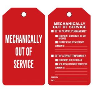 Out Of Service Tag PVC Waterproof Durable Lockout Tag