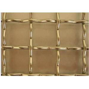 Decorative Brass Mesh Screen Square Hole Crimped Brass Metal Mesh
