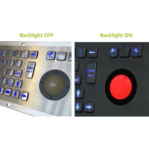 LED Backlit 5VDC PS2 Industrial Metal Keyboard Stainless Steel 68keys