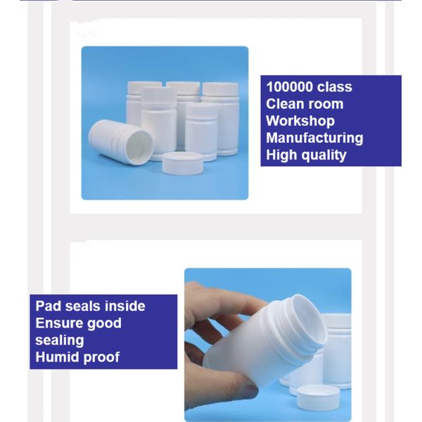 30ml 50ml 50ml 100ml White PE Empty Plastic Vitamin Capsule Supplement Healthcare Pill Package Bottle