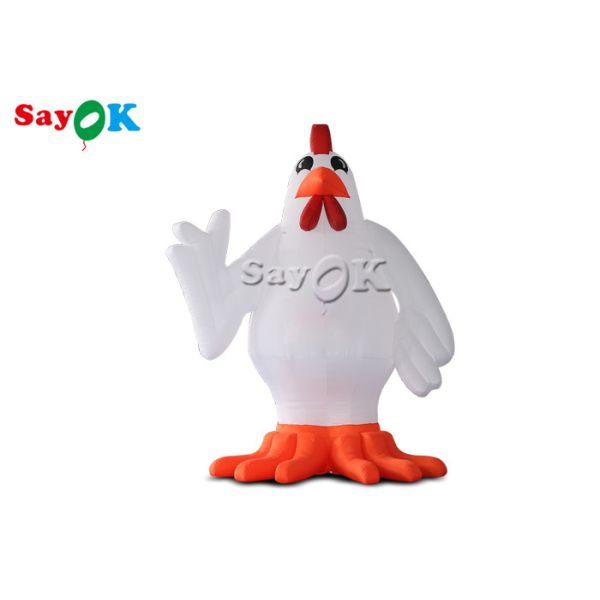 Quality Festival Party Decor White Inflatable Cartoon Characters 13ft Animal Chicken Rooster Model wholesale