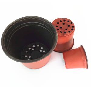 Custom design double color red color garden plastic pots for flower tree nursery