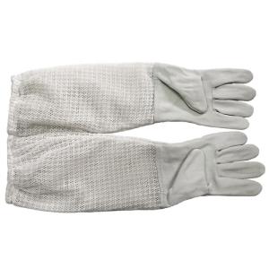 China White Sheepskin Beekeeping Gloves of Three Layer Long Breathable Cuff on sale