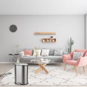 Rustproof 2.38 Gallon Stainless Steel Step Trash Can