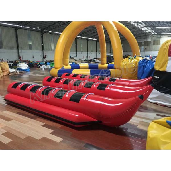 Red Colour Inflatable Fly Fishing Boats With 0.9mm PVC Inflatable Fishing Pontoon Boats