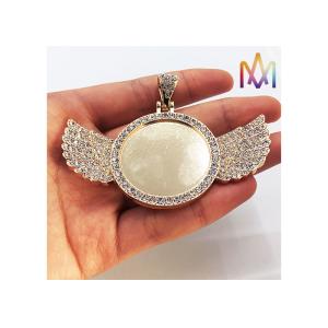 Antifatigue Rustproof Round DIY Jewelry Charms With Wings