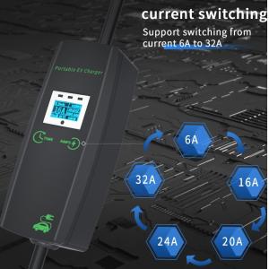 Type 2 Portable EV Charger With Red CEE Plug Car Charging Level 2 Ac Ev Charger