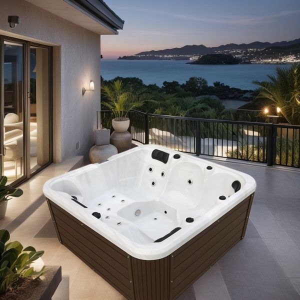Quality Large 2m Modern Freestanding Hot Tub with 3KW Heater and 27 Total Jets for Hotel Villa Outdoor Use wholesale