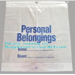 China Dissolvable Laundry Bags Drawstring Patient Belongings Bag With Rigid Handle on sale