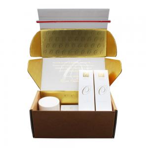 China Custom Logo Printing Empty Cosmetic Makeup Beauty peel off self seal postal packaging box on sale