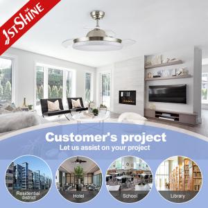 42 Inch Retractable Crystal Chandelier Ceiling Fans Indoor use