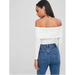 Spring New Design Off The Shoulder Crop Top Long Sleeve