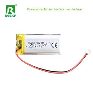 Rechargeable Li-Polymer Battery 102040 902040 3.7V 800mAh 850mAh Lithium Battery