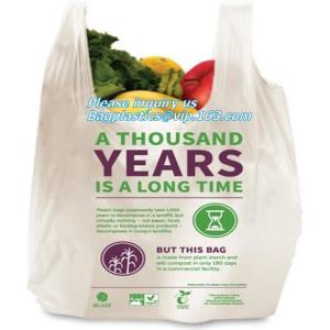 Singlet Vest Carrier Plastic Biodegradable Shopping Bag With EN13432 Certificate