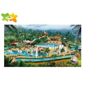 Customized Rotate Outdoor Pool Slide Eco Friendly Bright Colors Prevent Fading