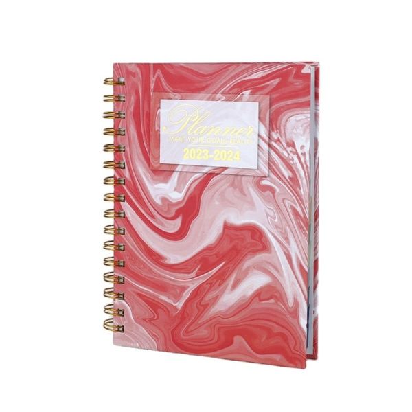Spiral Binding Custom Marble Printing 2024 Dairy Daily Weekly Monthly Journal