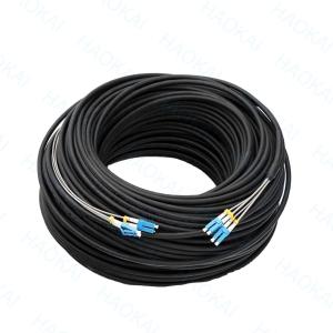 Outdoor FTTH Patch Cord 2core Steel Wire Drop Fiber Optical Cable 2SC-2SC
