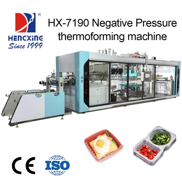 Quality Fully Automatic Multistation Vacuum Forming Machine Motor High Productivity for PP/PS/PET/PVC/OPS PLA Transparent Cake Boxes wholesale